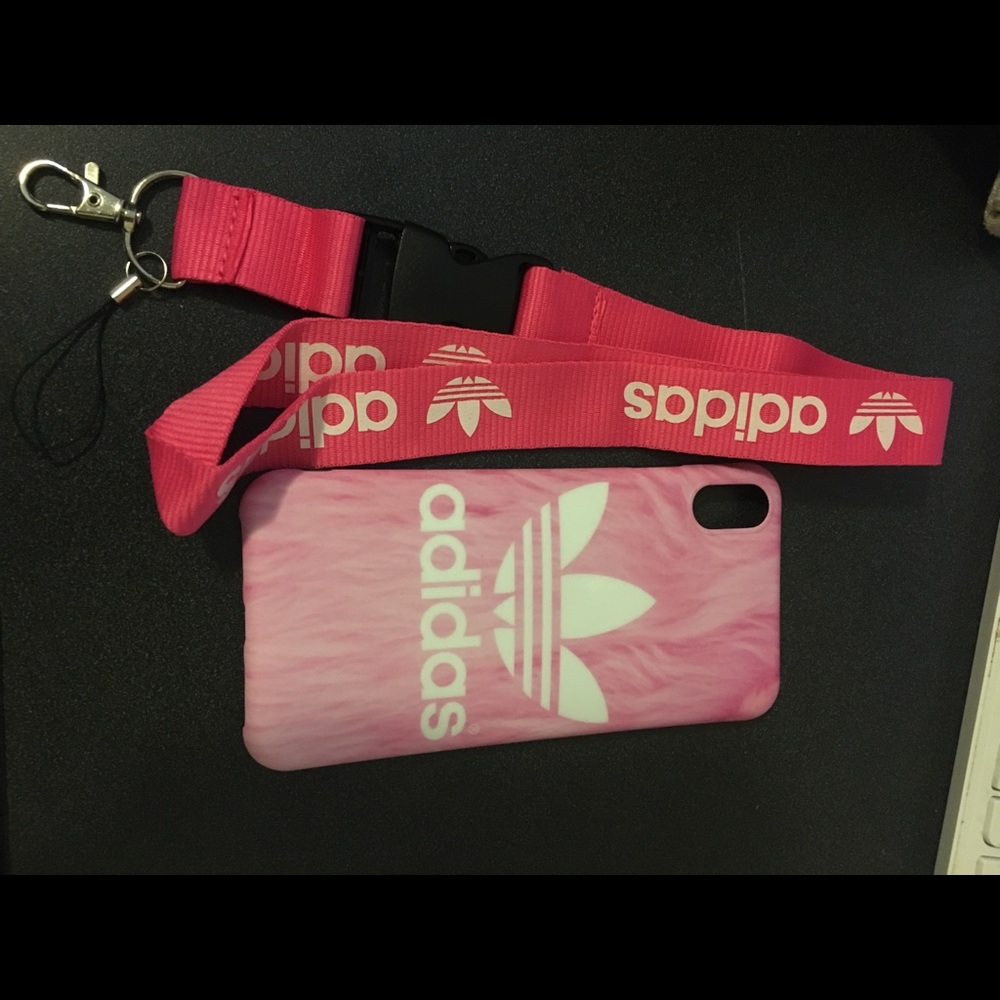 Pink adidas iPhone Max S case